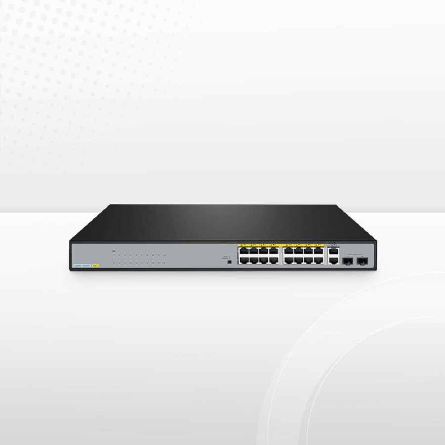 SFPS S2500L-18T2F-P, 18-Port Gigabit Ethernet L2 Unmanaged PoE+ Switch, 16 x PoE+ Ports@240W, 2 x 1Gb RJ45, with 2 x 1Gb SFP Uplinks, Desktop/Rackmount