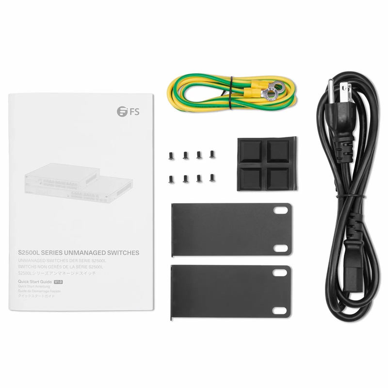 SFPS S2500L-24T, 24-Port Gigabit Ethernet L2 Unmanaged Switch, 24 x 10/100/1000M Gigabit RJ45, Fanless, Desktop/Rackmount