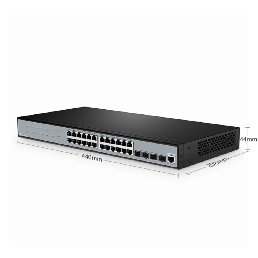 SFPS S2805S-24TF, 24-Port Gigabit Ethernet L2 Smart Managed Switch, 24 x Gigabit RJ45, with 4 x 1Gb SFP Uplinks, Fanless