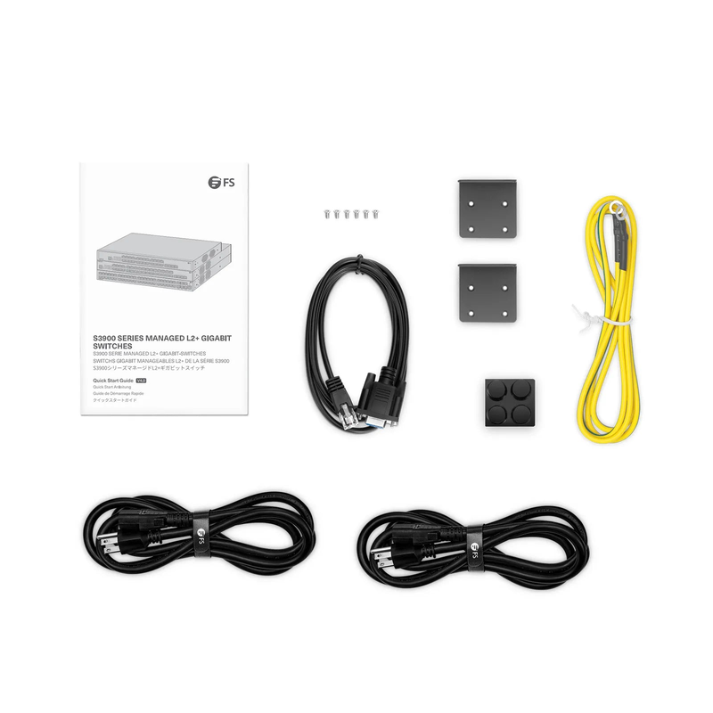 SFPS S3900-24T4S-R, 24-Port Gigabit Ethernet L2+ Switch, 24 x Gigabit RJ45, with 4 x 10Gb SFP+ Uplinks, Stackable Switch, Fanless, Support ETL Certification