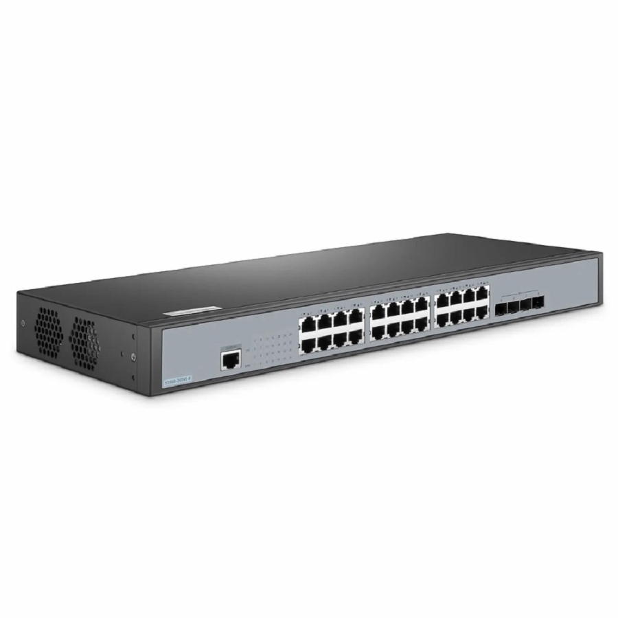SFPS S3900-24T4S-R, 24-Port Gigabit Ethernet L2+ Switch, 24 x Gigabit RJ45, with 4 x 10Gb SFP+ Uplinks, Stackable Switch, Fanless, Support ETL Certification