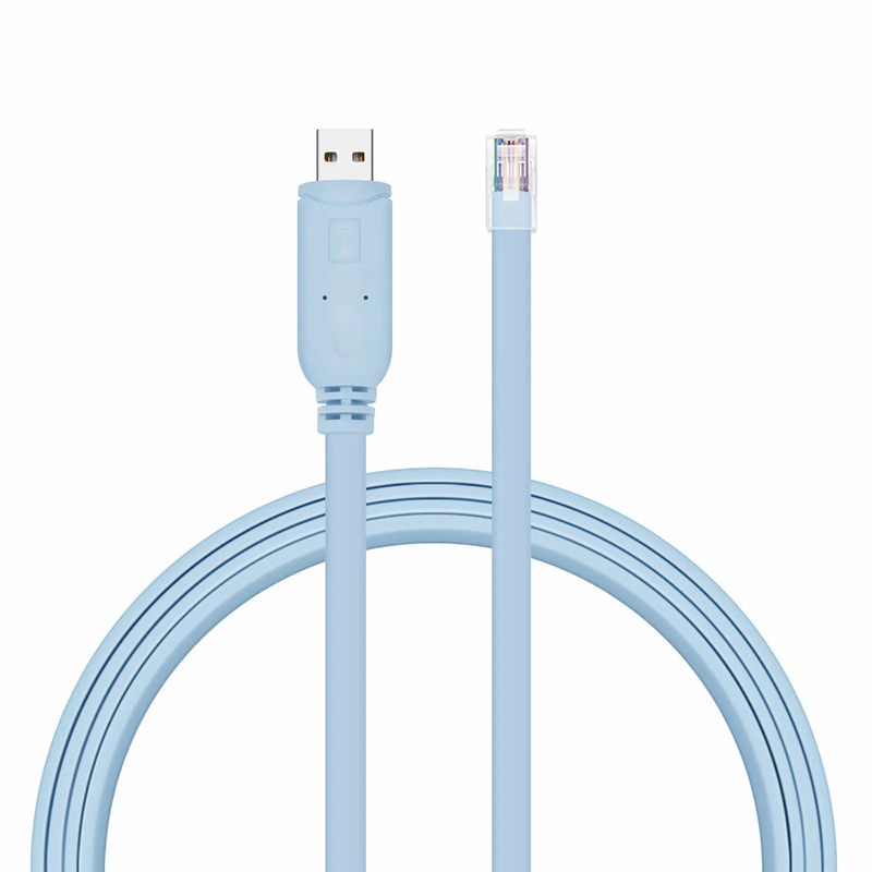 SFPS 7ft (2m) USB (Male) to RJ45 (Male) Console Cable, Blue