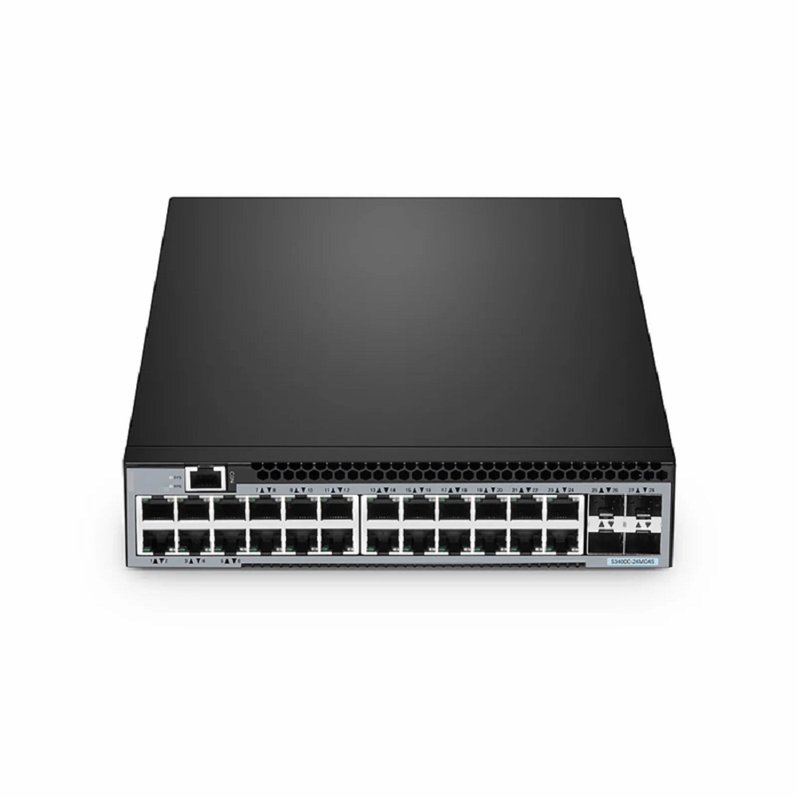 SFPS S3400C-24MG4S, 24-Port Ethernet L2+ Compact Half-Width Switch, 24 x 100M/1000M/2.5GBase-T/Multi-Gigabit, with 4 x 10Gb SFP+ Uplinks