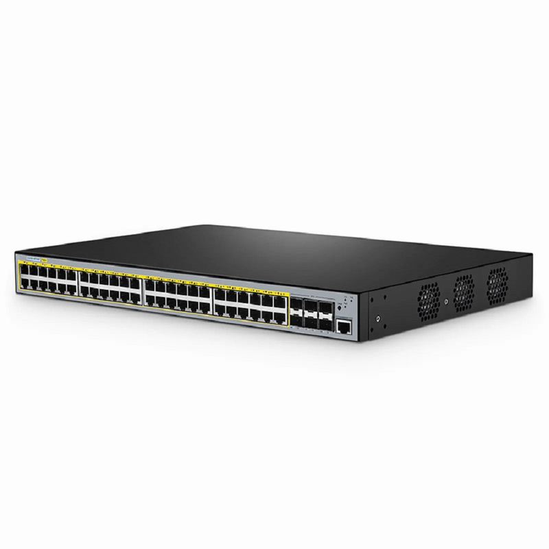 SFPS S3400-48T6SP, 48-Port Gigabit Ethernet L2+ PoE+ Switch, 48 x PoE+ Ports @370W, with 6 x 10Gb SFP+ Uplinks, AC+DC Power Supplies, Support Stacking