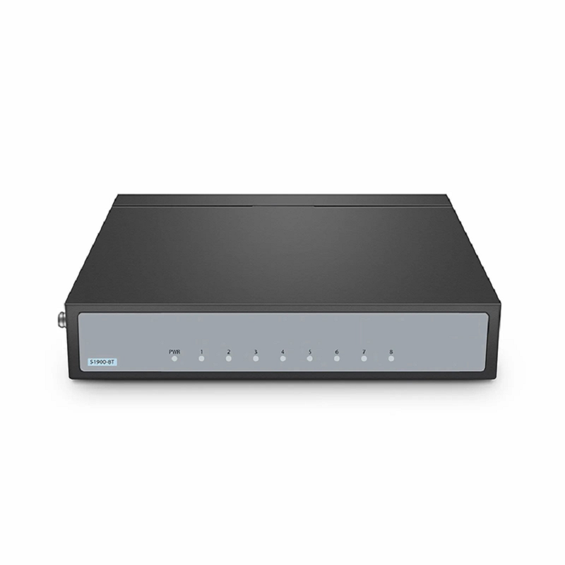 SFPS S1900-8T, 8-Port Gigabit Ethernet L2 Unmanaged Switch, 8x 10/100/1000BASE-T RJ45, Metal, Fanless, Desktop/Wall-Mount