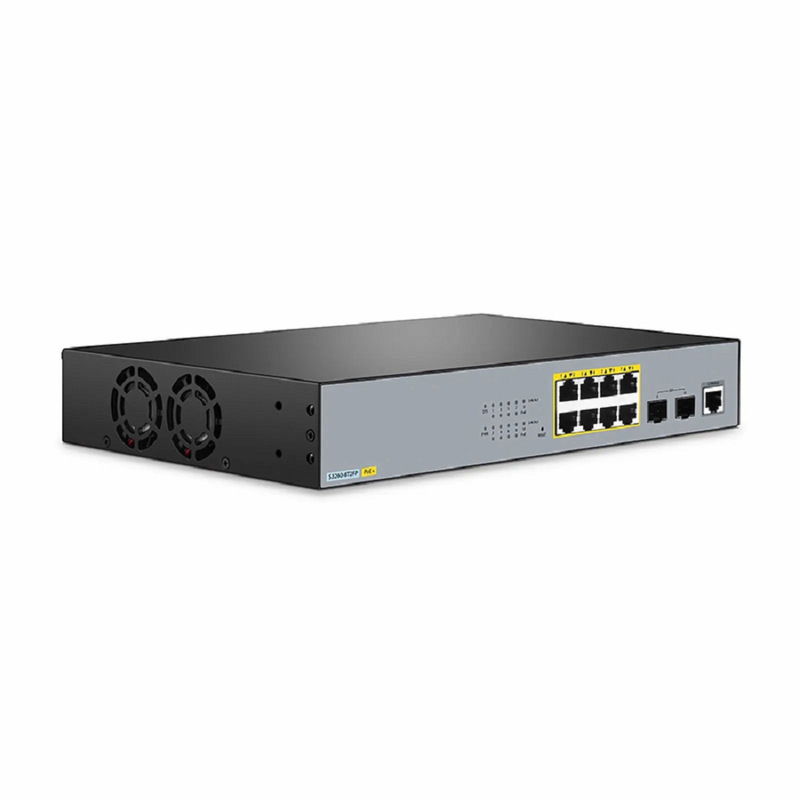 SFPS S3260-8T2FP, 8-Port Gigabit Ethernet L2+ PoE+ Switch, 8 x PoE+ Ports @240W, with 2 x 1Gb SFP Uplinks, Support IEEE 802.3af/at
