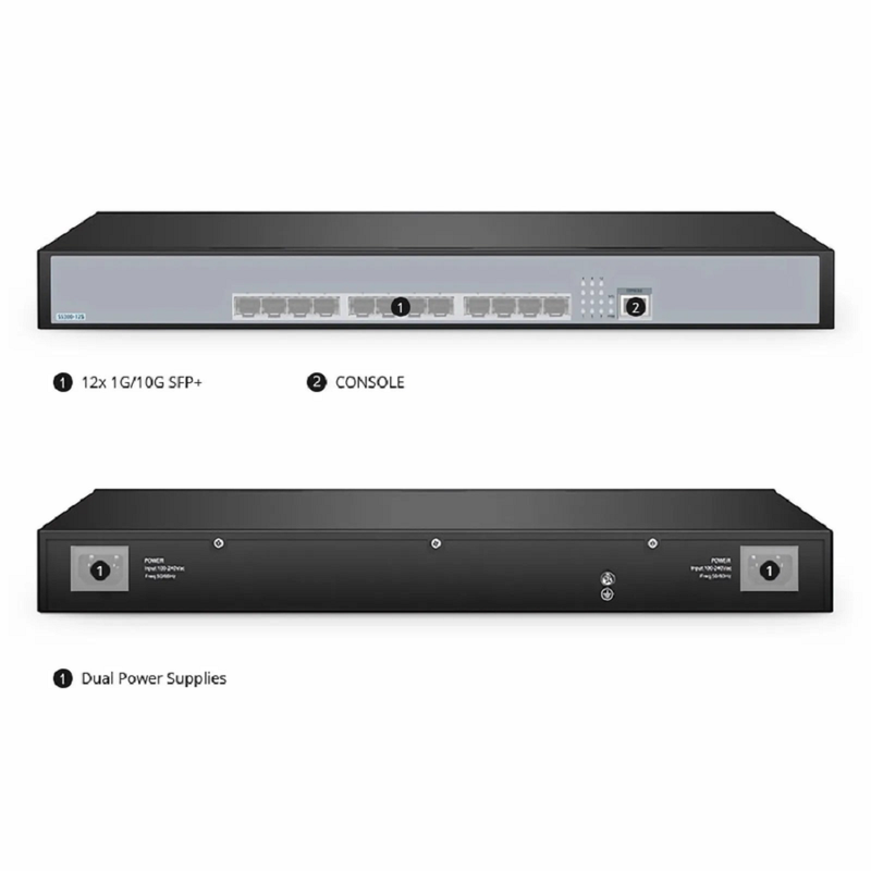 SFPS S5300-12S, 12-Port Ethernet L3 Switch, 12 x 10Gb SFP+, Support Stacking