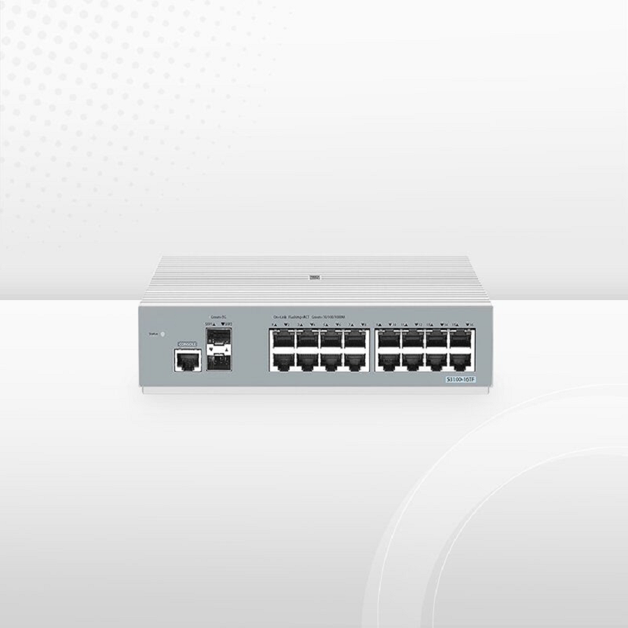 SFPS S3100-16TF, 16-Port Gigabit Ethernet L2+ Switch, 16 x 1Gb RJ45, with 2 x 1Gb SFP Uplinks, Broadcom Chip, Fanless
