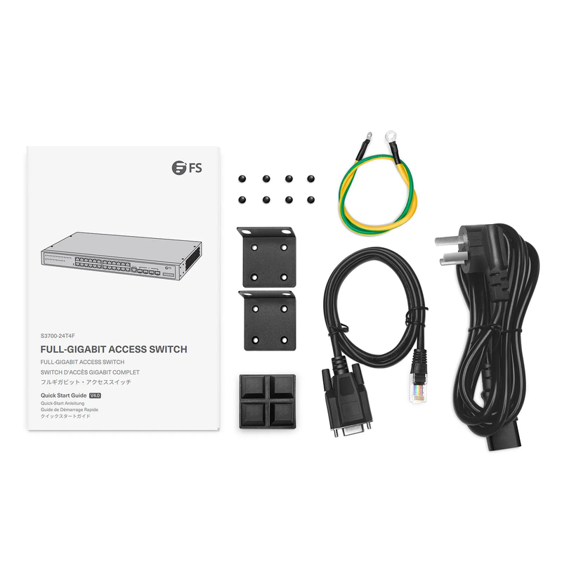 SFPS S3700-24T4F, 24-Port Gigabit Ethernet L2+ Switch, 24 x Gigabit RJ45, with 4 x 1Gb SFP Uplinks, Fanless