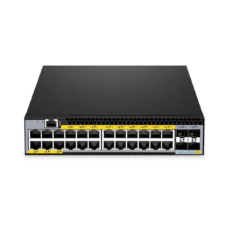 SFPS S3400C-24MG4S-P, 24-Port Ethernet L2+ PoE+ Switch, 24 x 2.5GBASE-T/Multi-Gigabit, with 4 x 10Gb SFP+ Uplinks