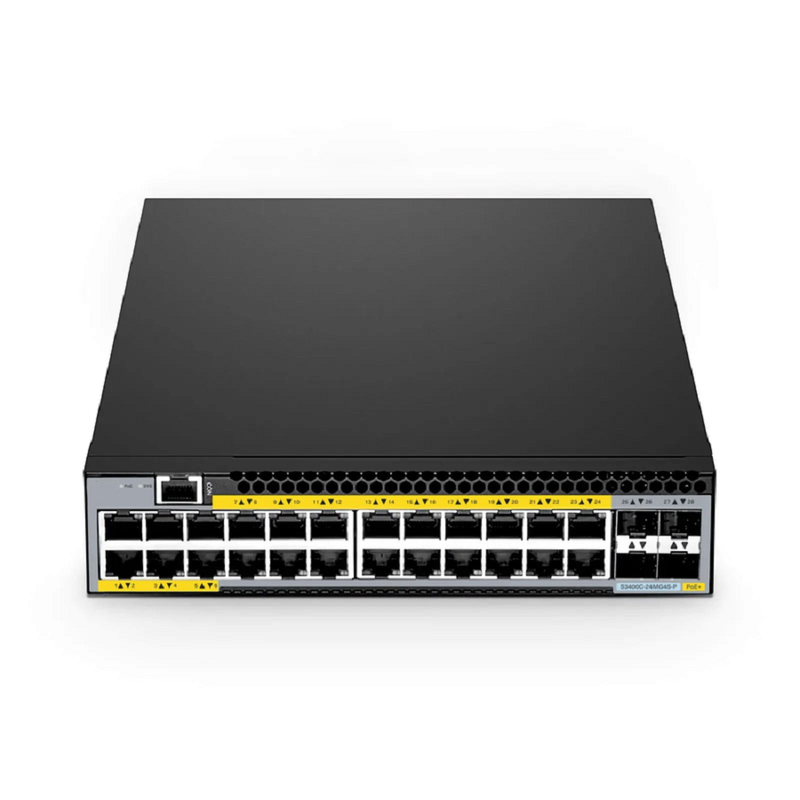 SFPS S3400C-24MG4S-P, 24-Port Ethernet L2+ PoE+ Switch, 24 x 2.5GBASE-T/Multi-Gigabit, with 4 x 10Gb SFP+ Uplinks