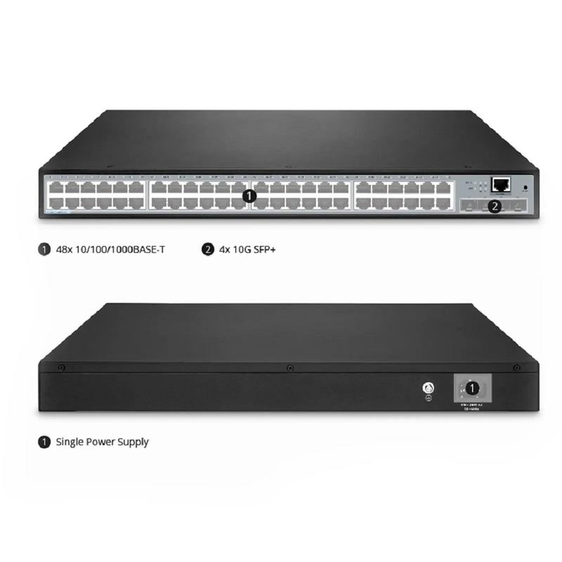 SFPS S2805S-48T4S, 48-Port Gigabit Ethernet L3 Smart Managed Switch, 48 x Gigabit RJ45, with 4 x 10Gb SFP+ Uplinks, Realtek Chip