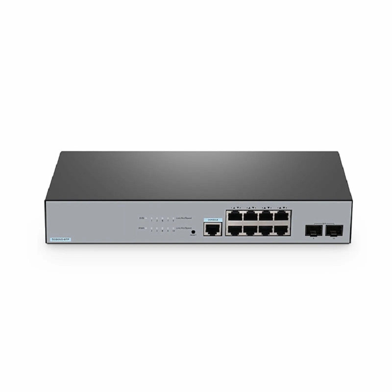 SFPS S2805S-8TF, 8-Port Gigabit Ethernet L2 Smart Managed Switch, 8 x Gigabit RJ45, with 2 x 1Gb SFP Uplinks, Fanless