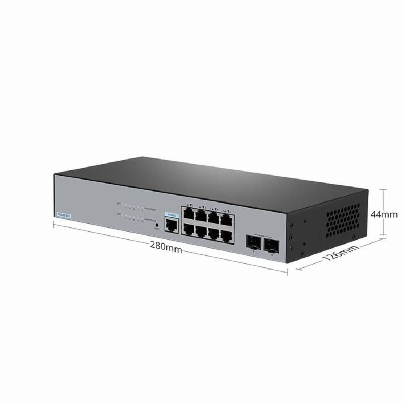 SFPS S2805S-8TF, 8-Port Gigabit Ethernet L2 Smart Managed Switch, 8 x Gigabit RJ45, with 2 x 1Gb SFP Uplinks, Fanless
