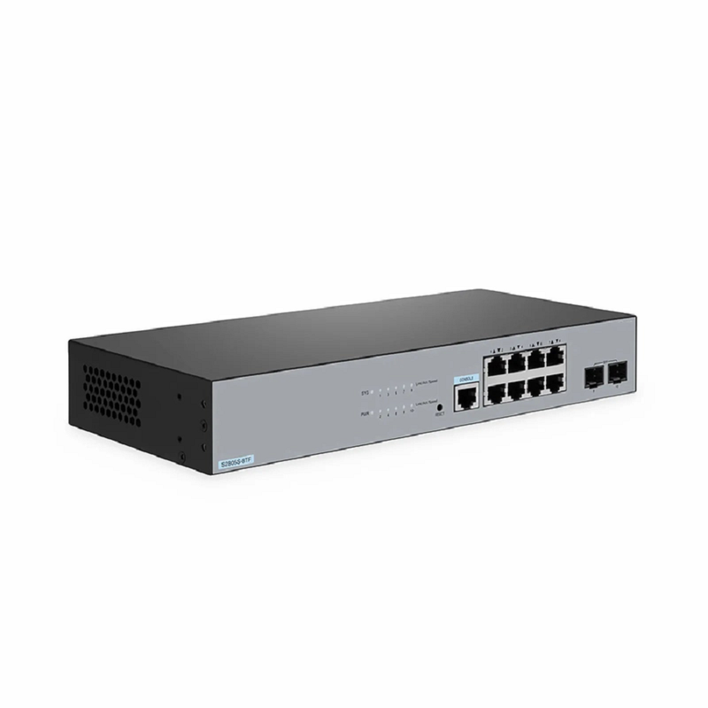 SFPS S2805S-8TF, 8-Port Gigabit Ethernet L2 Smart Managed Switch, 8 x Gigabit RJ45, with 2 x 1Gb SFP Uplinks, Fanless