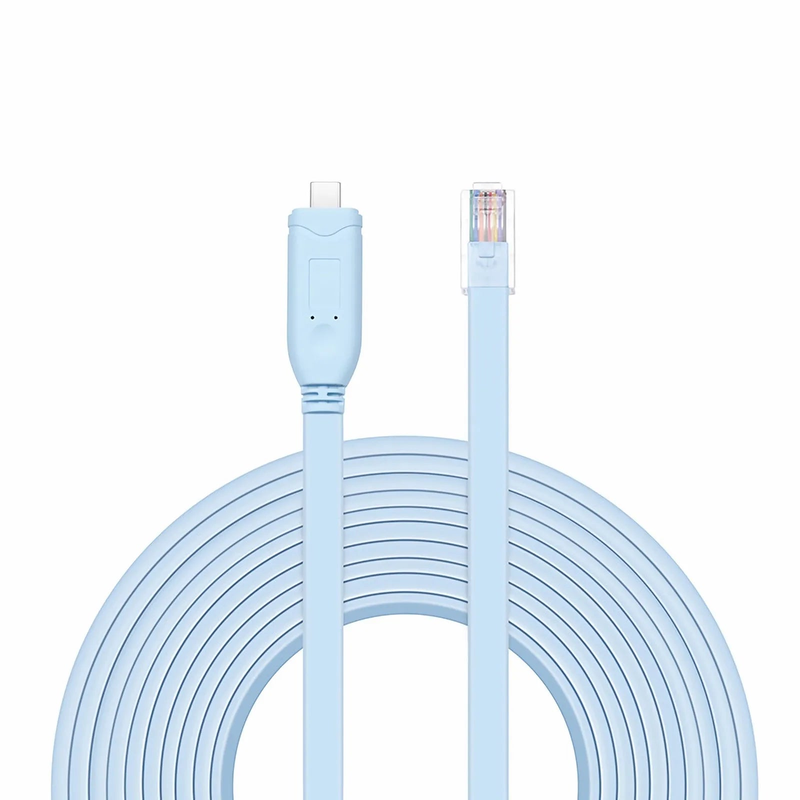 SFPS 7ft (2m) USB C (Male) to RJ45 (Male) Console Cable, Blue