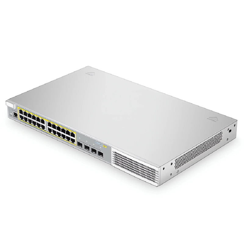 SFPS S3410L-24TF-P, 24-Port Ethernet L2+ PoE+ Switch, 24 x PoE+ Ports @370W, with 4 x 1Gb SFP Uplinks, PicOSA®, Support MLAG, Broadcom Chip