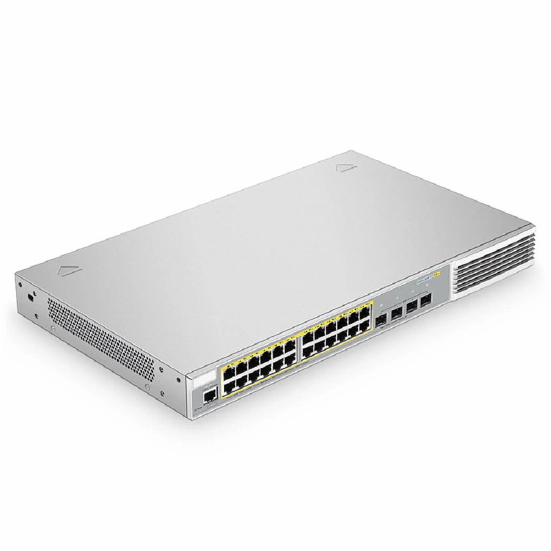 SFPS S3410L-24TF-P, 24-Port Ethernet L2+ PoE+ Switch, 24 x PoE+ Ports @370W, with 4 x 1Gb SFP Uplinks, PicOSA®, Support MLAG, Broadcom Chip