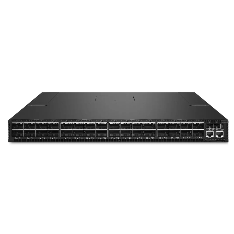 SFPS N8650-32OD, 32-Port Ethernet HPC/AI Data Center Switch, 32 x 800Gb OSFP, PicOSA®, Broadcom Tomahawk 5 Chip, Front-to-Back Airflow