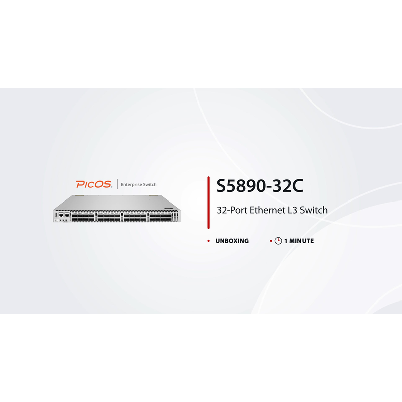 SFPS S5890-32C, 32-Port Ethernet L3 Switch, 32 x 100Gb QSFP28, PicOSA®, Support MLAG, Broadcom Chip