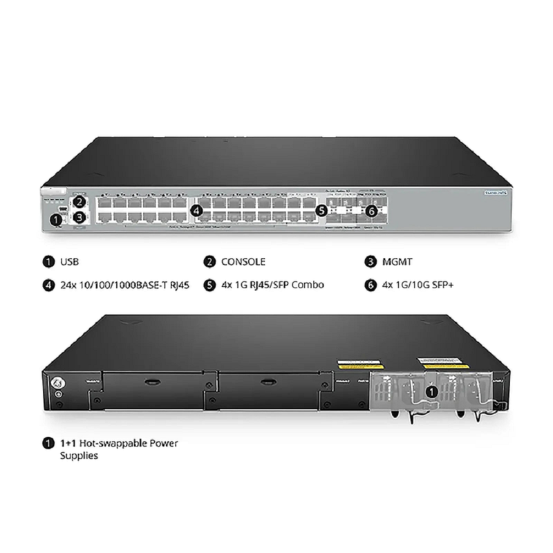 SFPS S5810-28FS, 28-Port Gigabit Ethernet L3 Switch, 20 x 1Gb SFP, 8 x 1G RJ45/SFP Combo Ports, with 4 x 10Gb SFP+ Uplinks, PicOSA®, Support MLAG, Broadcom Chip