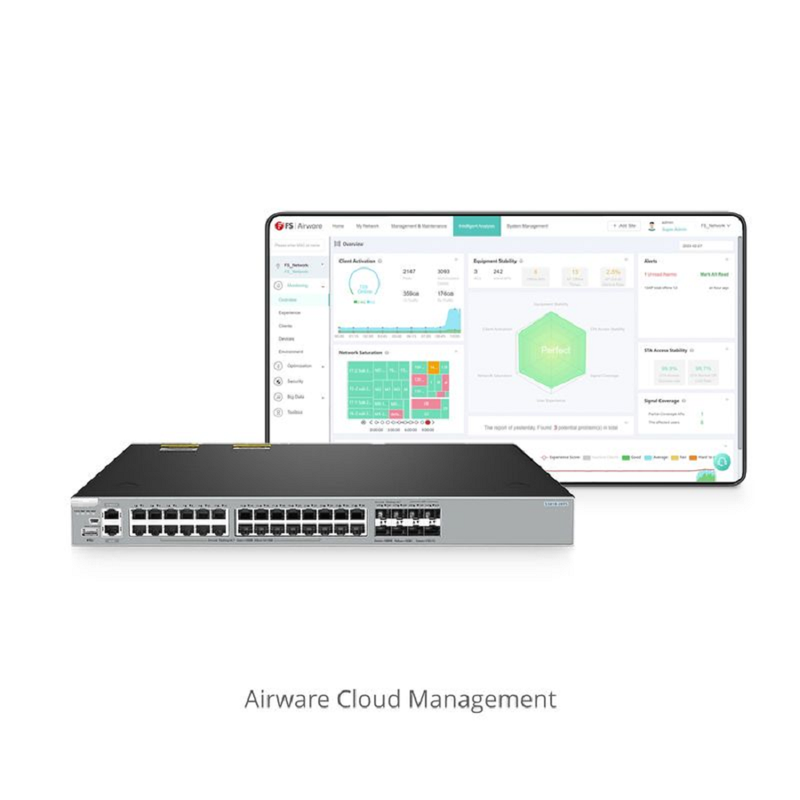 SFPS S5810-48FS, 48-Port Gigabit Ethernet L3 Switch, 48 x 1Gb SFP, with 4 x 10Gb SFP+ Uplinks, Stackable Switch, Broadcom Chip