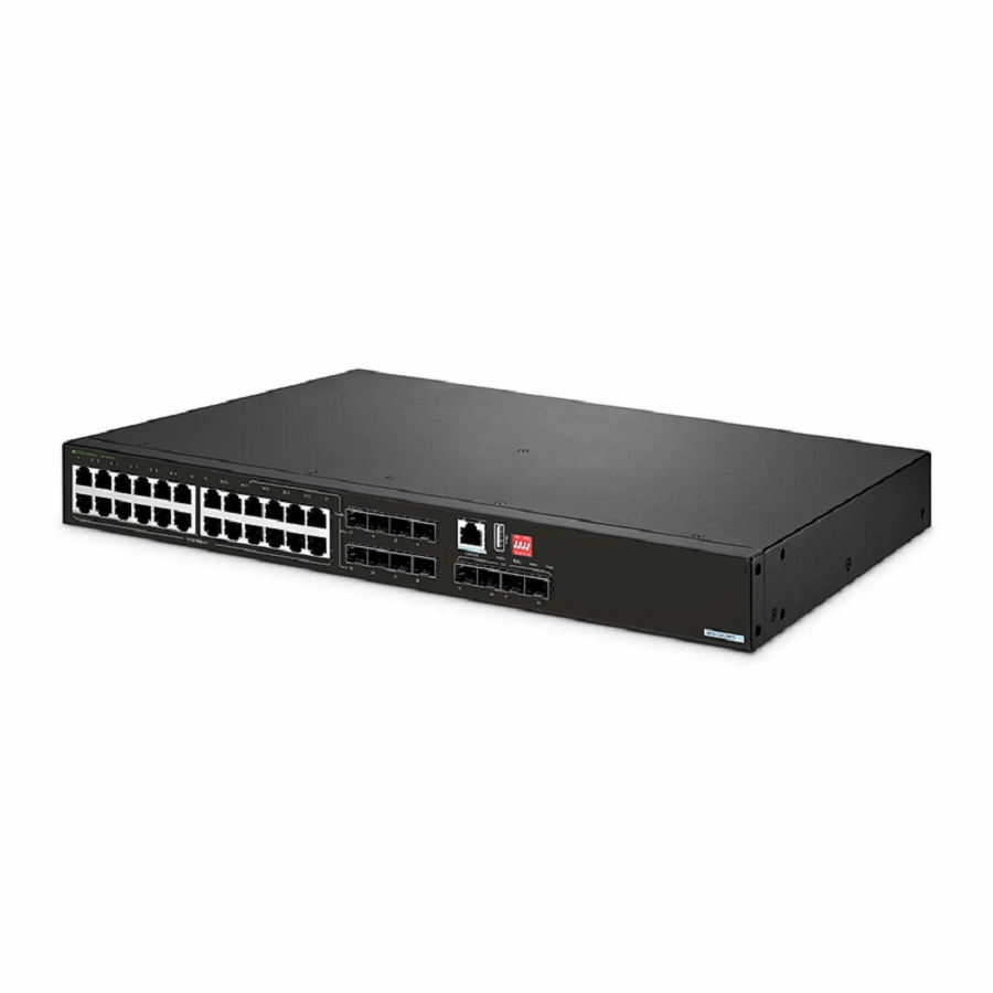 SFPS IES5120-28TS, 24-Port Gigabit Ethernet L2+ Managed Industrial Switch, 16 x 10/100/1000BASE-T, with 8 x 1Gb RJ45/SFP Combo and 4 x 1/10Gb SFP+, -40 to 75A°C Operating Temperature