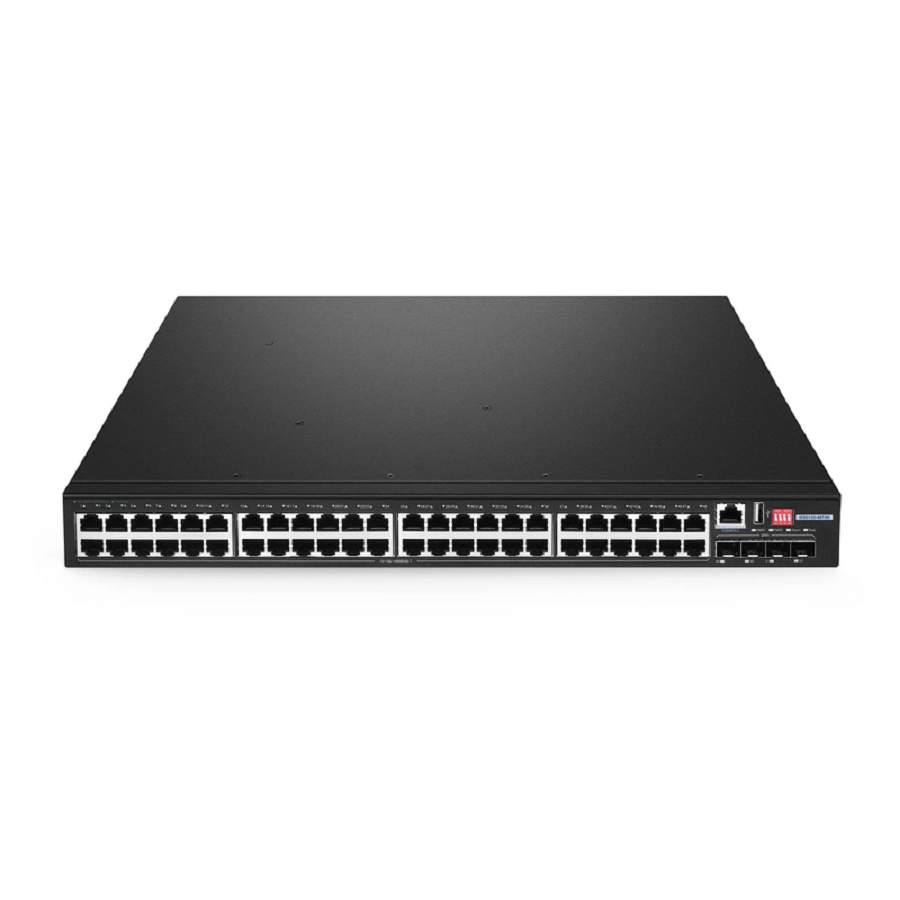 SFPS IES5120-48T4S, 48-Port Gigabit Ethernet L2+ Managed Industrial Switch, 48 x 10/100/1000BASE-T, with 4 x 1/10Gb SFP+, -40 to 75A°C Operating Temperature