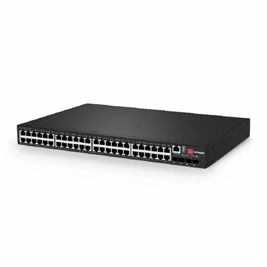 SFPS IES5120-48T4S, 48-Port Gigabit Ethernet L2+ Managed Industrial Switch, 48 x 10/100/1000BASE-T, with 4 x 1/10Gb SFP+, -40 to 75A°C Operating Temperature