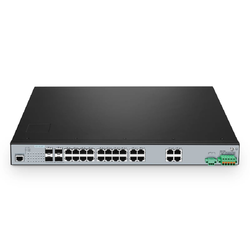 SFPS IES5100-24TF, 24-Port Gigabit Ethernet L2+ Managed Industrial Switch, 24 x 10/100/1000BASE-T, with 4 x 1Gb SFP, -40 to 85A°C Operating Temperature
