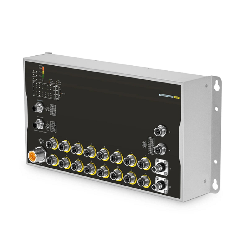 SFPS IES5120W-16U4XD, 16-Port Gigabit Ethernet L3 Managed Industrial PoE+ Switch, 16 x PoE+ Ports@100W, 2 x 10GBASE-T M12, with 2 x 10Gb Q-ODC, -40 to 70A°C Operating Temperature