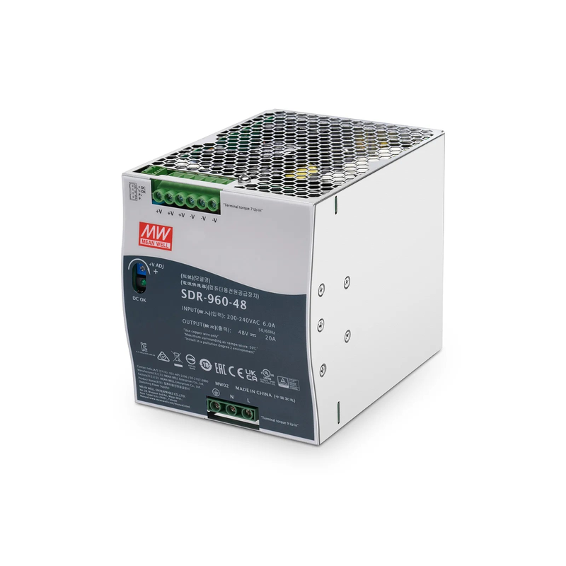 SFPS 960W 48VDC Slim DIN Rail High-Performance Industrial Power Supply with PFC Function