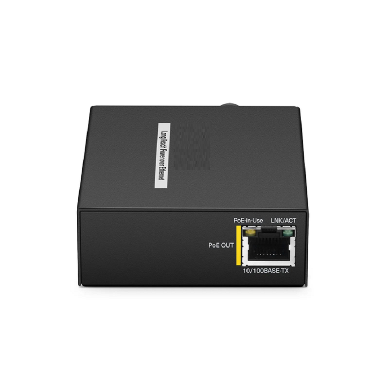 SFPS IES1101W-2PD, 1-Port 10/100M Fast Ethernet Long Reach PoE over Coaxial Extender, 1 x BNC Female Input to 1 x PoE+ Output, -20 to 70A°C Operating Temperature