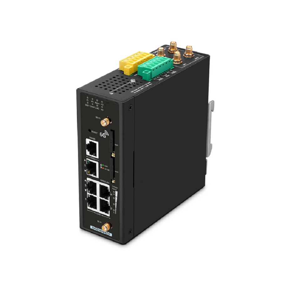 SFPS IWG5100D-5TD, 5-Port Gigabit Ethernet Industrial 5G NR Cellular Wireless Gateway, with 5 x 10/100/1000BASE-T RJ45, 3 LAN Ports, 1 LAN/WAN Port, 1 WAN Port, Support Dual-SIM and IPSec VPN