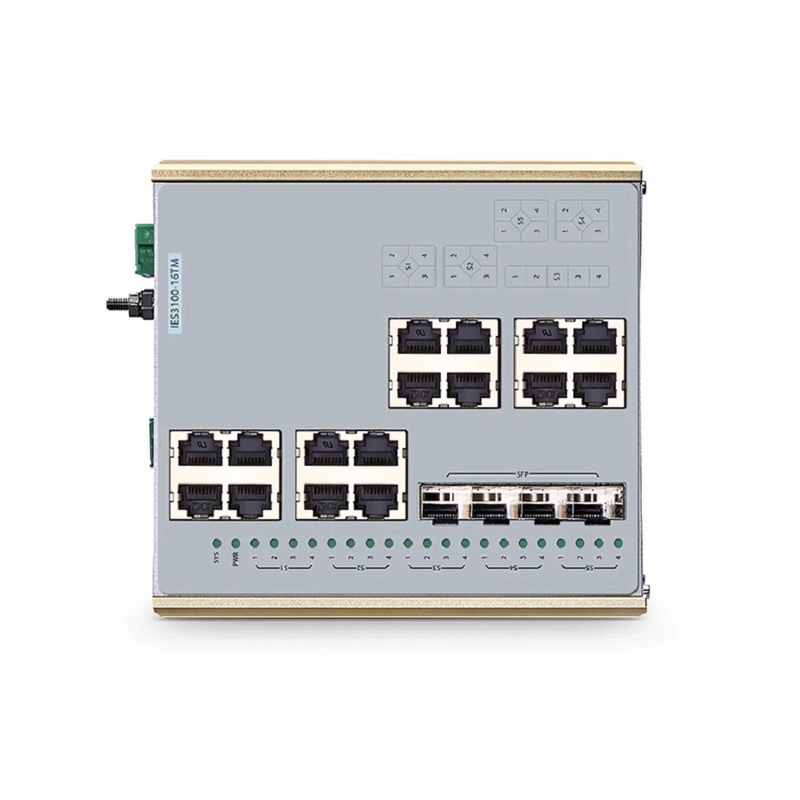 SFPS IES3100-16TM, 16-Port Gigabit Ethernet L2 Managed Industrial Switch, 16 x 10/100/1000BASE-T, with 4 x 1/2.5Gb SFP, -40 to 85A°C Operating Temperature
