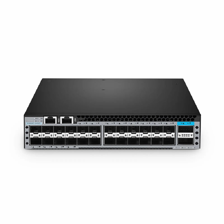 SFPS S5850C-24S2C, 24-Port Ethernet L3 Half-width Switch, 24 x 10Gb SFP+, with 2 x 100Gb QSFP28 Uplinks, AV over IP, Support MLAG