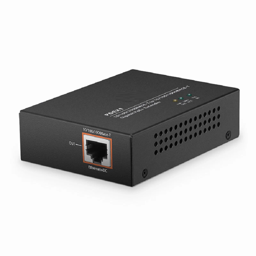 SFPS 2 Ports 10/100/1000M Gigabit PoE+ Extender, 1 in 1 out, Din-rail/Wall mountable, IEEE 802.3at/802.3af, 0 to 50A°C