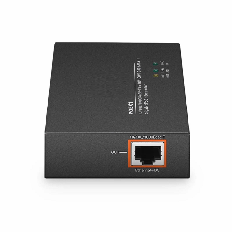 SFPS 2 Ports 10/100/1000M Gigabit PoE+ Extender, 1 in 1 out, Din-rail/Wall mountable, IEEE 802.3at/802.3af, 0 to 50A°C