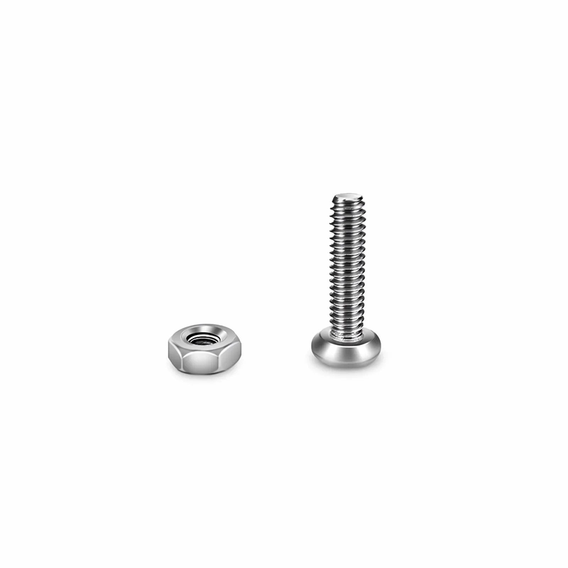 SFPS M2A8mm Model Screw and Nut, Nickel-plated, Silver, 50pcs/Pack