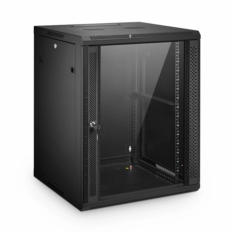 SFPS 15U GW600-Series 19" 4-Post Wall Mount Cabinet with Glass Front Door