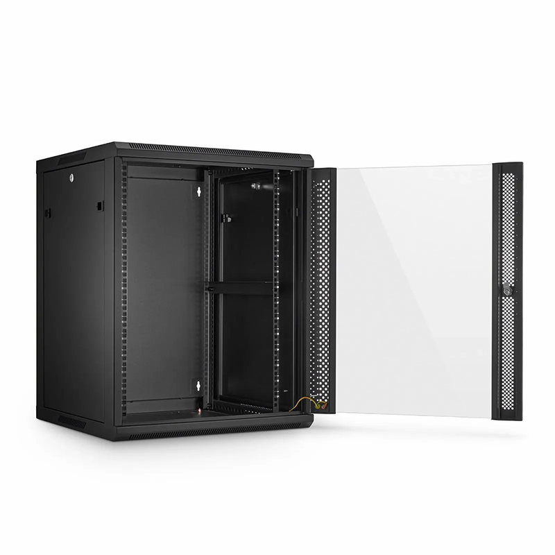 SFPS 15U GW600-Series 19" 4-Post Wall Mount Cabinet with Glass Front Door