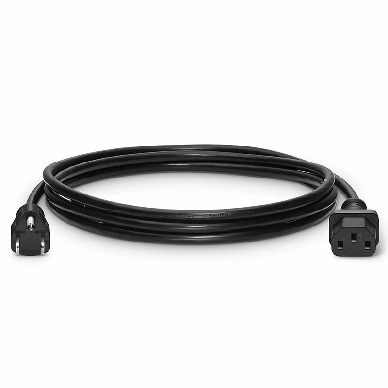 SFPS 15ft (4.6m) NEMA 5-15P to IEC60320 C13 16AWG 125V/10A Power Cord, Black