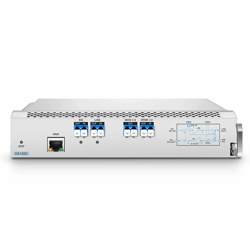 SFPS D7000 OA1825, DWDM EDFA Bidirectional Amplifier with PA 15-25dB and BA 8-18dB Gain, 21.5dBm Output for D7000 Series Managed Chassis, with Built in OSC, VOA