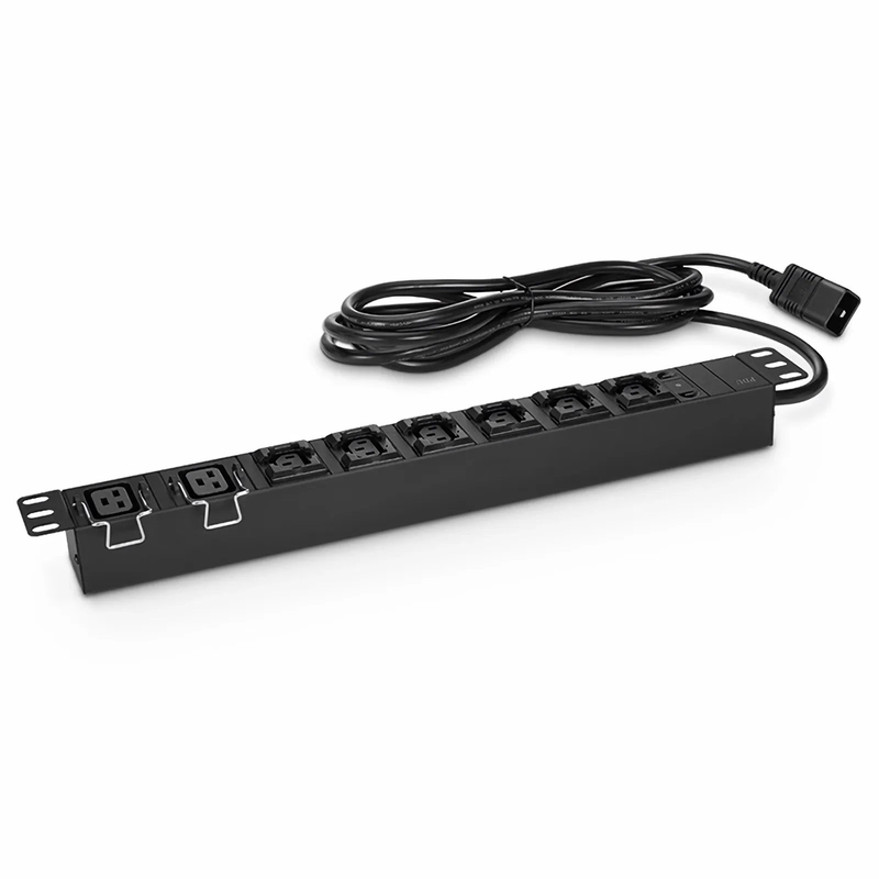 SFPS 1.92kW Single-Phase 16A/120V Basic Rack PDU, 6 x C13 & 2 x C19 Outlets, IEC320 C20 Plug, 10ft Cord, 1U Rack-Mount