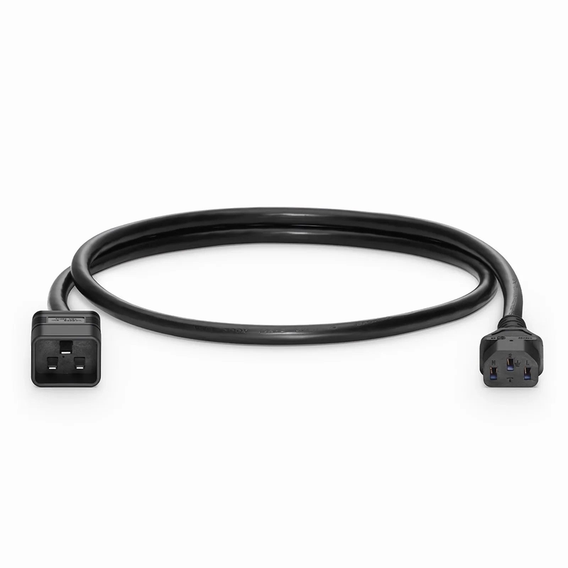 SFPS 3ft (0.9m) IEC60320 C20 to IEC60320 C13 14AWG 250V/10A Power Cord, Black