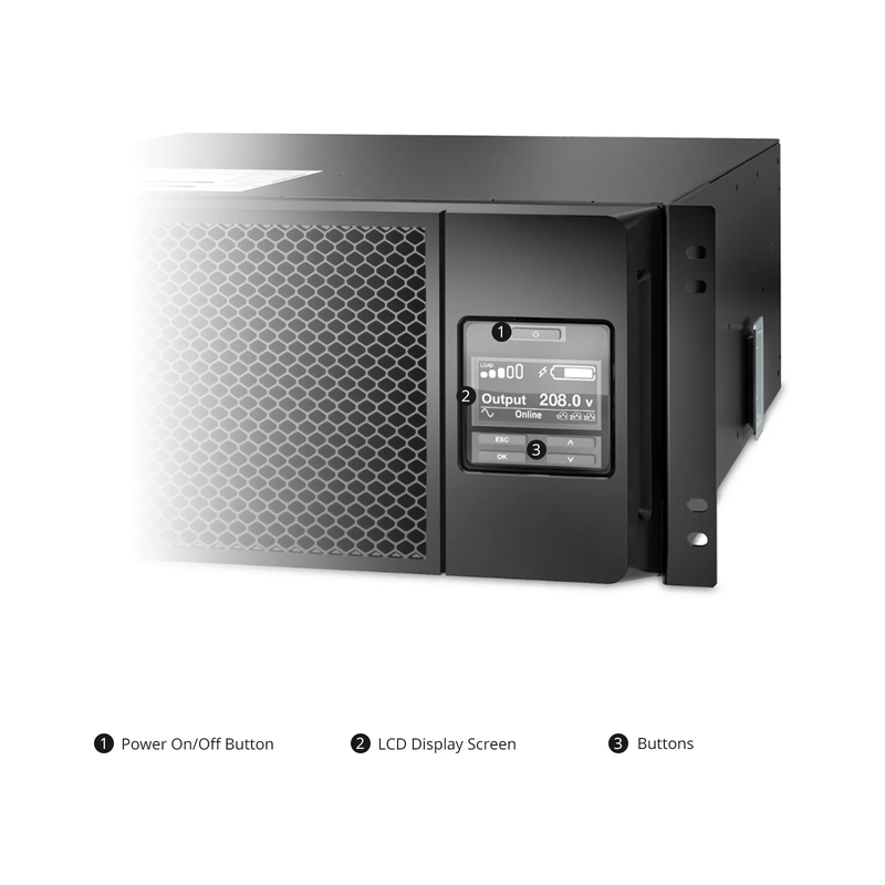 SFPS APC Smart-UPS On-line, 6kVA/6kW, 208V, 6 x C13 & 4 x C19 Outlets, Network Card & SmartSlot, 2 Replaceable Battery Modules Included, Rack 4U/Tower Convertible