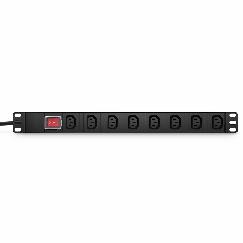 SFPS 1.8kW Single-Phase 16A/250V Basic Rack PDU, 8 x C13 Outlets, CEE7 Plug, 6.6ft Cord, 1U Rack-Mount