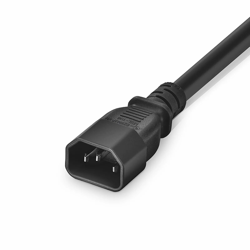 SFPS 2ft (0.6m) IEC60320 C14 to IEC60320 C21 Heavy-Duty 14AWG 250V/15A Power Cord, Black