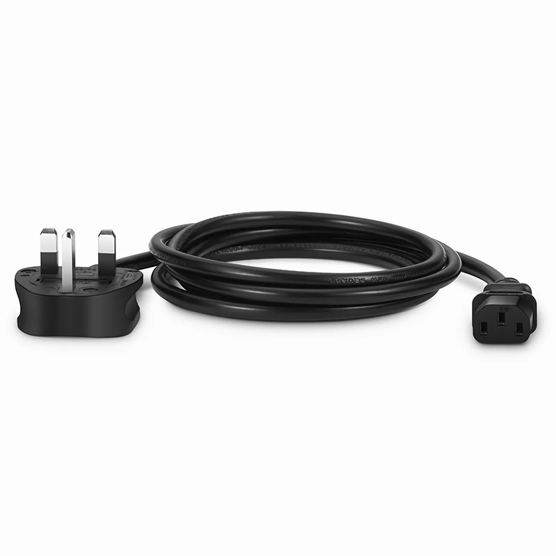 SFPS 6ft (1.8m) BS 1363 to IEC60320 C13 3 x 0.75mmA² 250V/10A Power Cord, Black