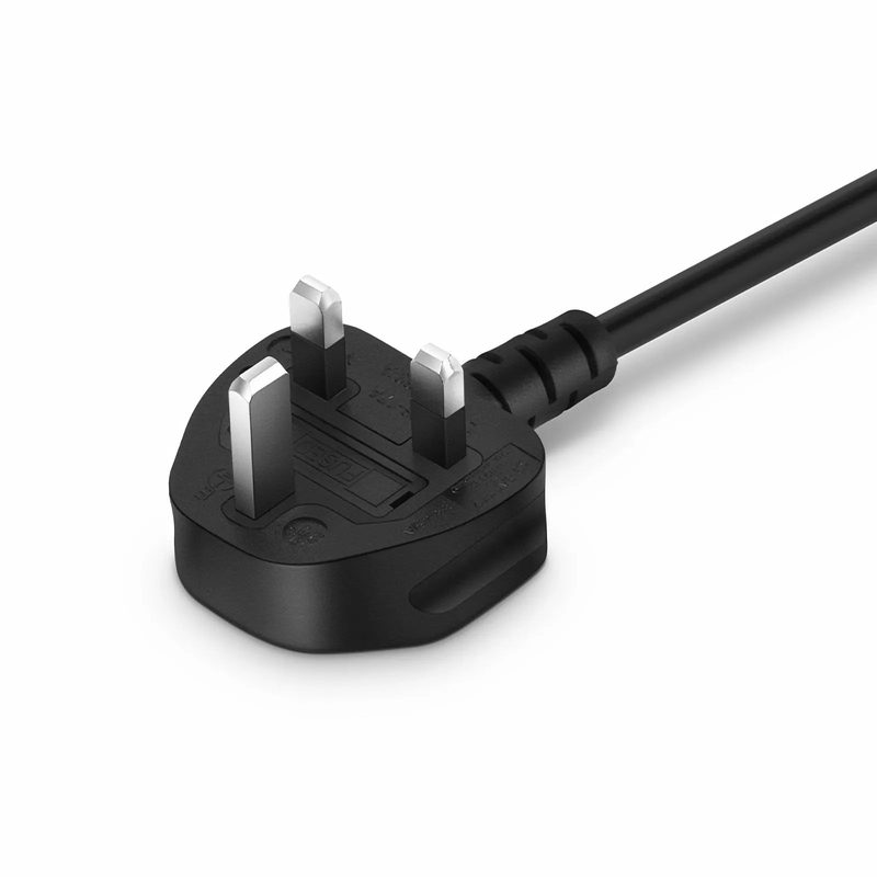 SFPS 6ft (1.8m) BS 1363 to IEC60320 C13 3 x 0.75mmA² 250V/10A Power Cord, Black